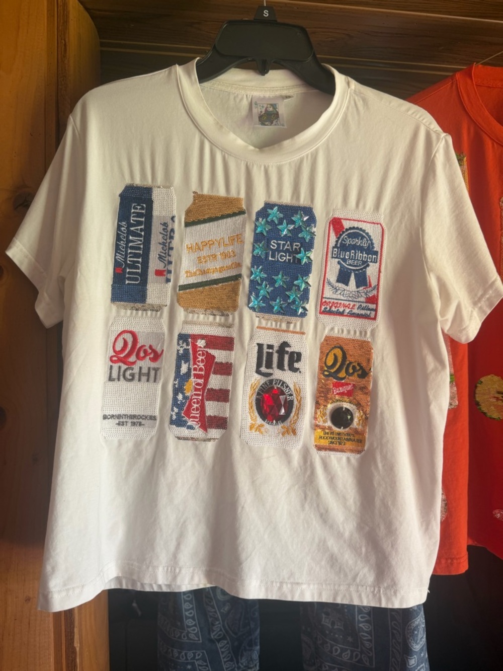 QUEEN OF SPARKLES White Short Sleeve Tee look @ 3rd pic has a sm stain